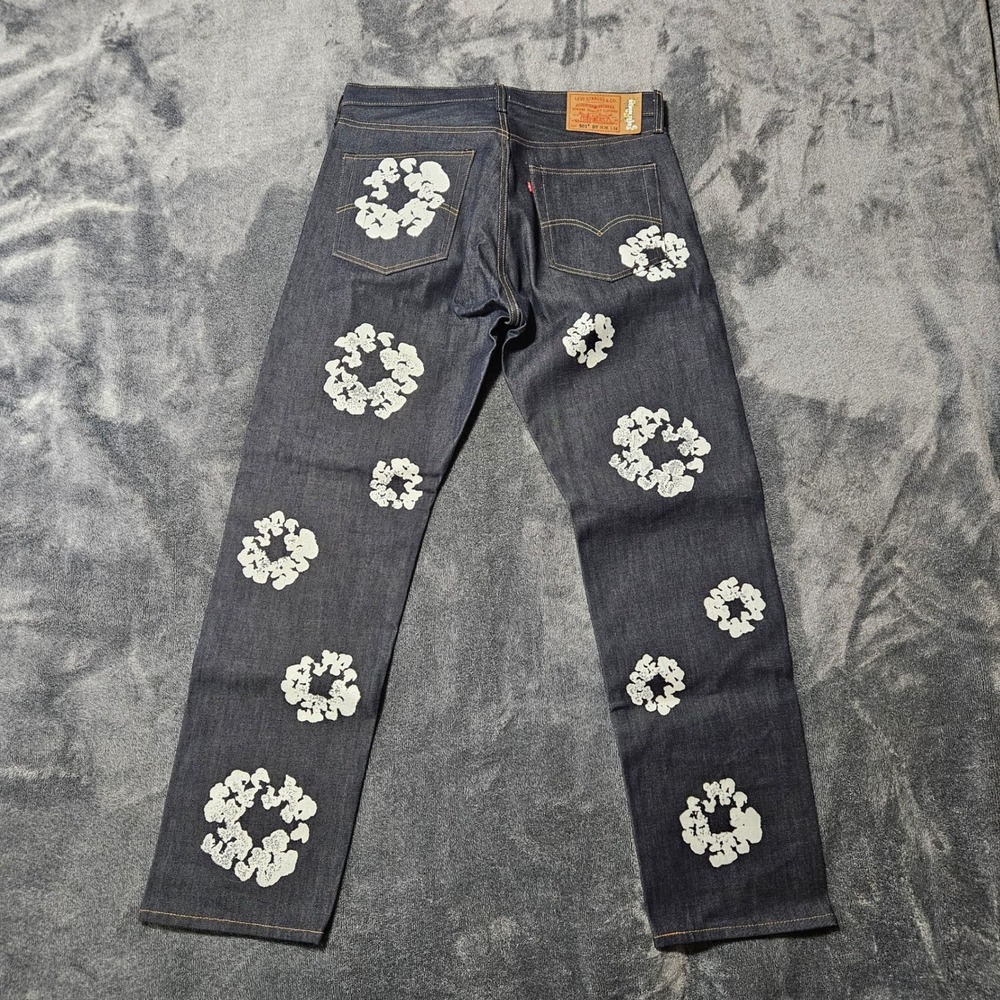 Denim‎ Tears x Levi's 501 Cotton Wreath Jeans Indigo W36 L34 Streetwear Collab